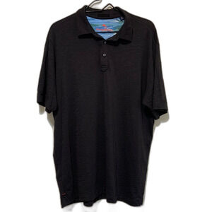 Tommy Bahama Black pima cotton polo short sleeve shirt size large
